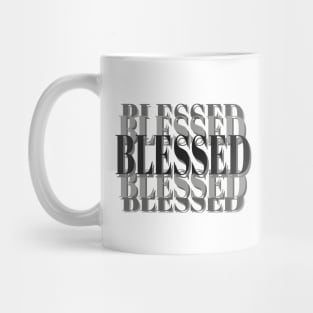 Blessed Inspirational Christian Statement (White Background) Mug